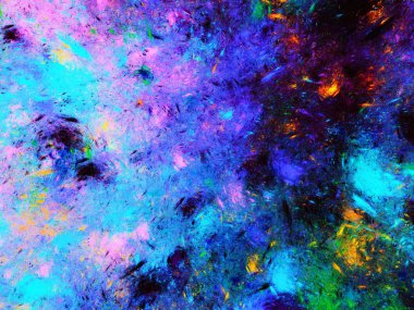 Mavi Soyut Fraktal arka plan 3d render illüstrasyon