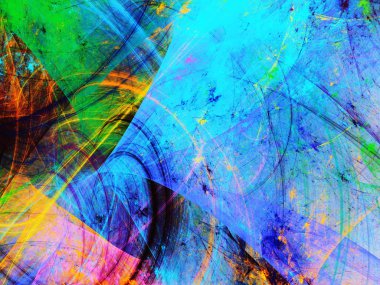 Mavi Soyut Fraktal arka plan 3d render illüstrasyon