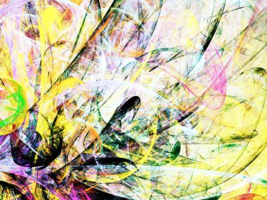 sarı Soyut Fraktal arka plan 3d render illüstrasyon