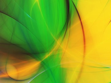 yeşil Soyut Fraktal arka plan 3d render illüstrasyon