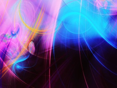 Mor Soyut Fraktal arka plan 3d render illüstrasyon