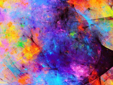 gökkuşağı Soyut Fraktal arka plan 3d render illüstrasyon