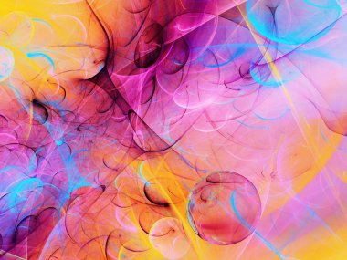 turuncu Soyut Fraktal arka plan 3d render illüstrasyon