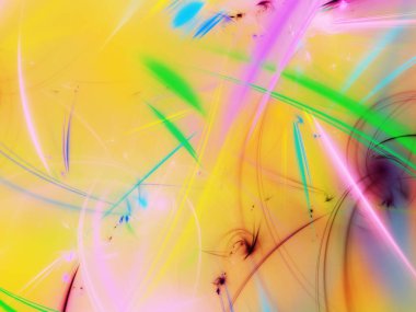 sarı Soyut Fraktal arka plan 3d render illüstrasyon