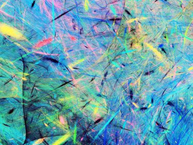 Mavi Soyut Fraktal arka plan 3d render illüstrasyon