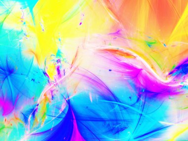 gökkuşağı Soyut Fraktal arka plan 3d render illüstrasyon