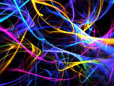 gökkuşağı Soyut Fraktal arka plan 3d render illüstrasyon