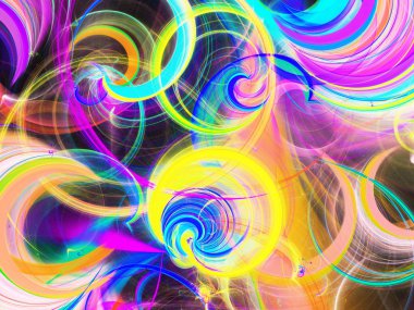 gökkuşağı Soyut Fraktal arka plan 3d render illüstrasyon