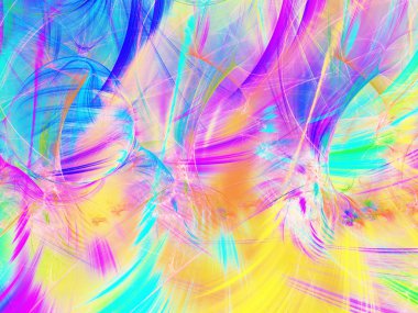 gökkuşağı Soyut Fraktal arka plan 3d render illüstrasyon