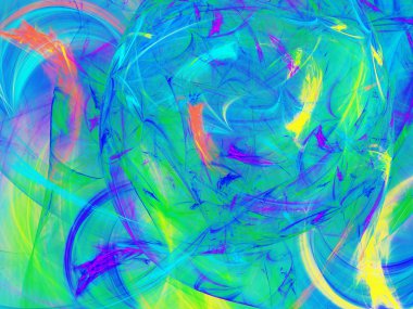 Mavi Soyut Fraktal arka plan 3d render illüstrasyon