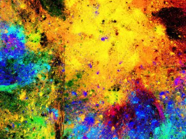 sarı Soyut Fraktal arka plan 3d render illüstrasyon