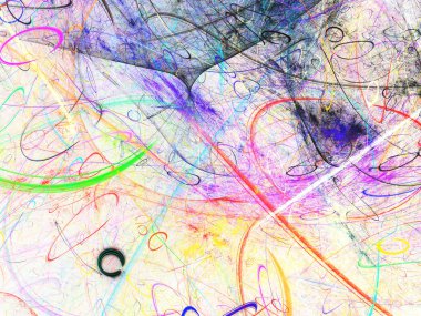 gökkuşağı Soyut Fraktal arka plan 3d render illüstrasyon