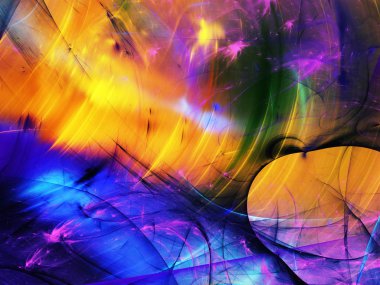 gökkuşağı Soyut Fraktal arka plan 3d render illüstrasyon