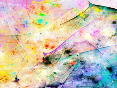 gökkuşağı Soyut Fraktal arka plan 3d render illüstrasyon