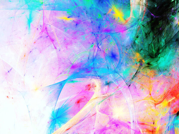 Rainbow abstract fractal background 3d rendering