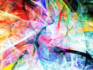 gökkuşağı Soyut Fraktal arka plan 3d render illüstrasyon