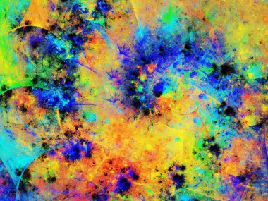 gökkuşağı Soyut Fraktal arka plan 3d render illüstrasyon