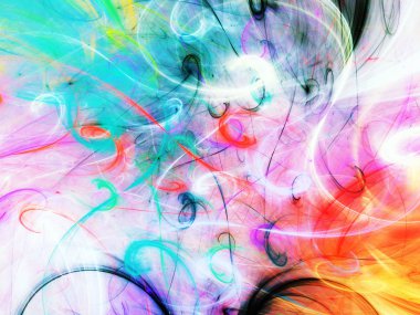 gökkuşağı Soyut Fraktal arka plan 3d render illüstrasyon