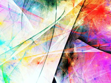 gökkuşağı Soyut Fraktal arka plan 3d render illüstrasyon