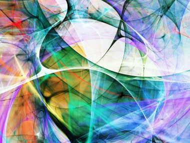 gökkuşağı Soyut Fraktal arka plan 3d render illüstrasyon