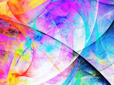 gökkuşağı Soyut Fraktal arka plan 3d render illüstrasyon