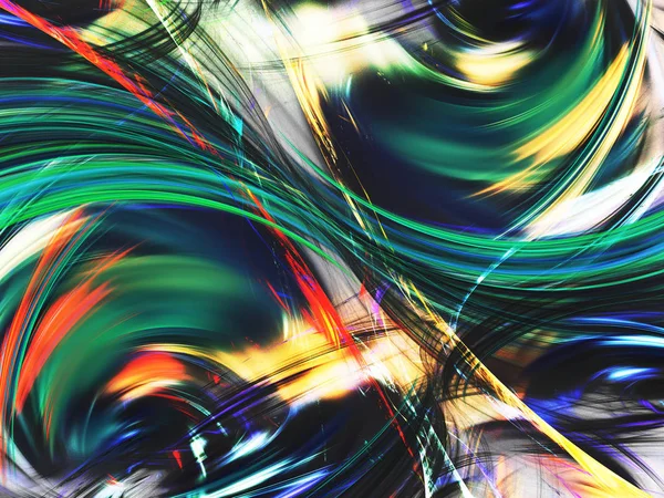 Fondo fractal abstracto verde 3d representación ilustración —  Fotos de Stock