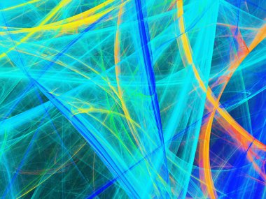 Mavi Soyut Fraktal arka plan 3d render illüstrasyon