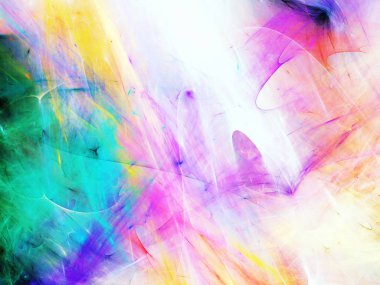 gökkuşağı Soyut Fraktal arka plan 3d render illüstrasyon