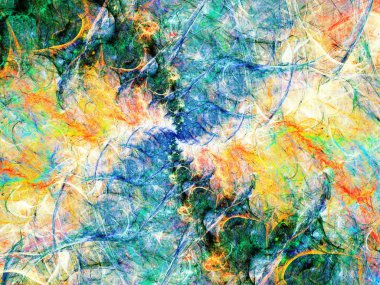 gökkuşağı Soyut Fraktal arka plan 3d render illüstrasyon