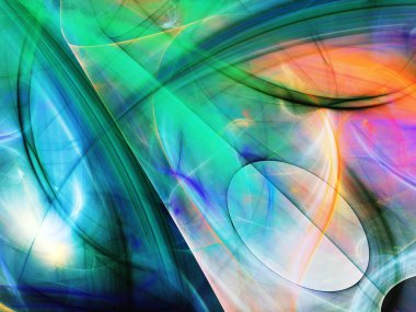 yeşil Soyut Fraktal arka plan 3d render illüstrasyon