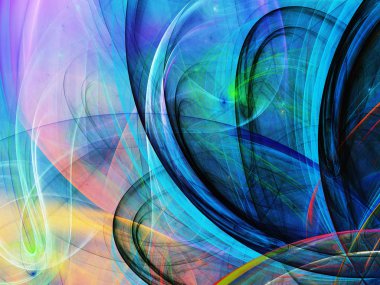 Mavi Soyut Fraktal arka plan 3d render illüstrasyon