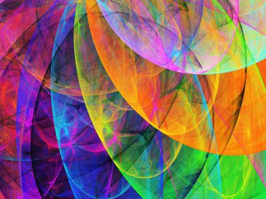 gökkuşağı Soyut Fraktal arka plan 3d render illüstrasyon