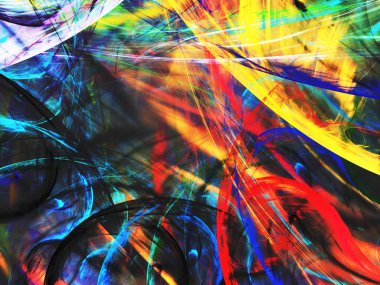 gökkuşağı Soyut Fraktal arka plan 3d render illüstrasyon