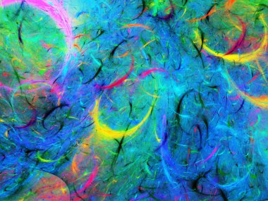 Mavi Soyut Fraktal arka plan 3d render illüstrasyon