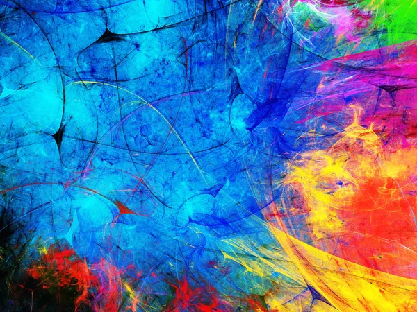 Azul abstrato fractal fundo 3d renderização ilustração — Fotografia de Stock