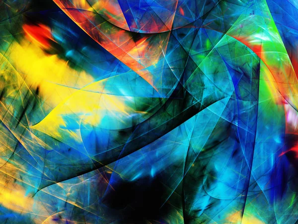 Mavi Soyut Fraktal arka plan 3d render illüstrasyon