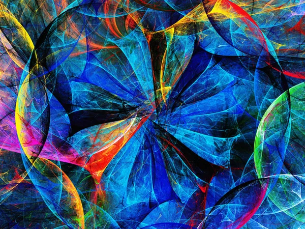 Azul abstrato fractal fundo 3d renderização ilustração — Fotografia de Stock