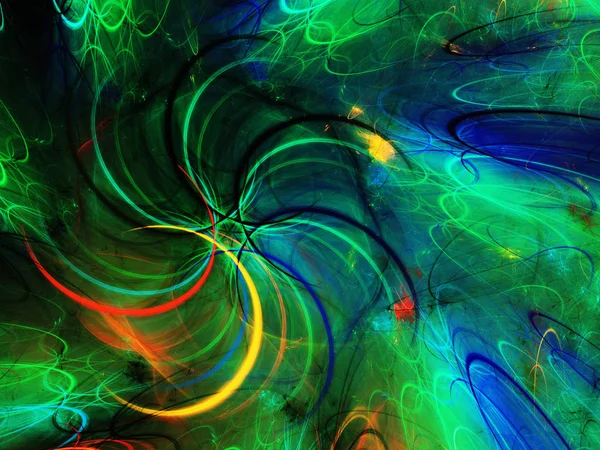 Groene abstracte fractal achtergrond 3d rendering illustratie — Stockfoto