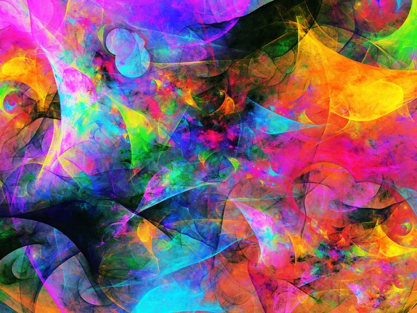 gökkuşağı Soyut Fraktal arka plan 3d render illüstrasyon