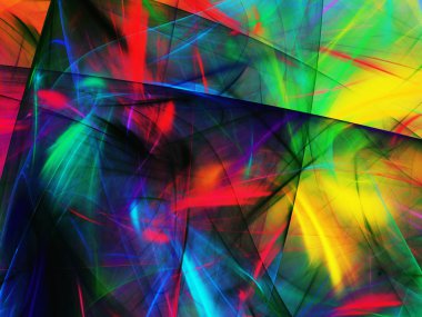 gökkuşağı Soyut Fraktal arka plan 3d render illüstrasyon