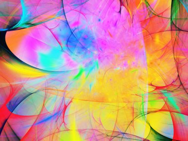 gökkuşağı Soyut Fraktal arka plan 3d render illüstrasyon