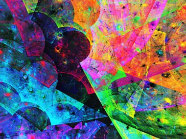 gökkuşağı Soyut Fraktal arka plan 3d render illüstrasyon