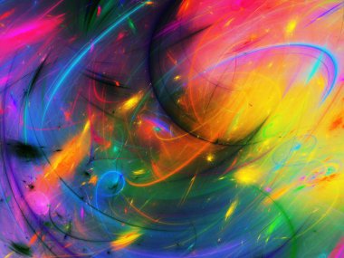 gökkuşağı Soyut Fraktal arka plan 3d render illüstrasyon