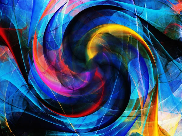 Mavi Soyut Fraktal arka plan 3d render illüstrasyon