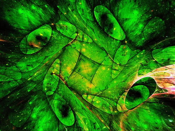 yeşil Soyut Fraktal arka plan 3d render illüstrasyon