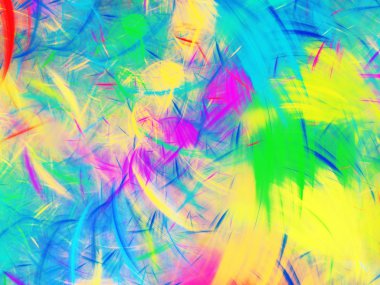 gökkuşağı Soyut Fraktal arka plan 3d render illüstrasyon