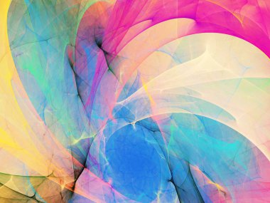 gökkuşağı Soyut Fraktal arka plan 3d render illüstrasyon