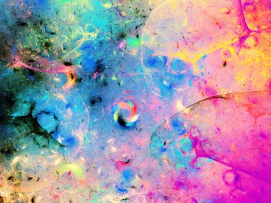 gökkuşağı Soyut Fraktal arka plan 3d render illüstrasyon