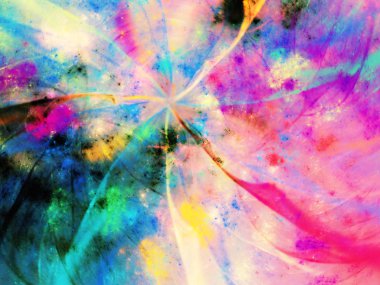 gökkuşağı Soyut Fraktal arka plan 3d render illüstrasyon