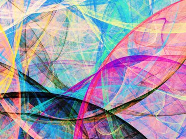 gökkuşağı Soyut Fraktal arka plan 3d render illüstrasyon